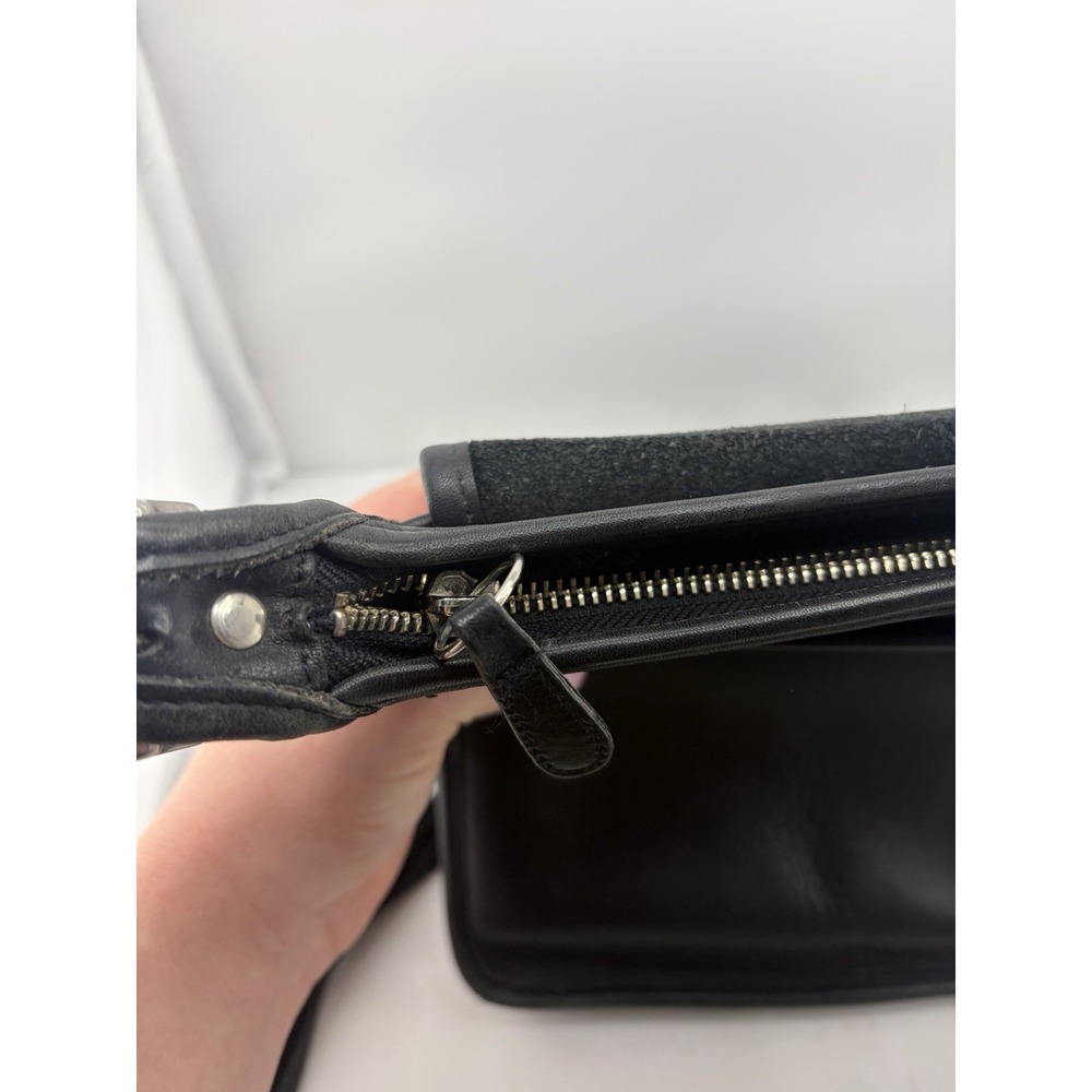 Vintage Coach Legacy Studio Flap Crossbody Messenger Bag Black Leather 9144 - Picture 4 of 12